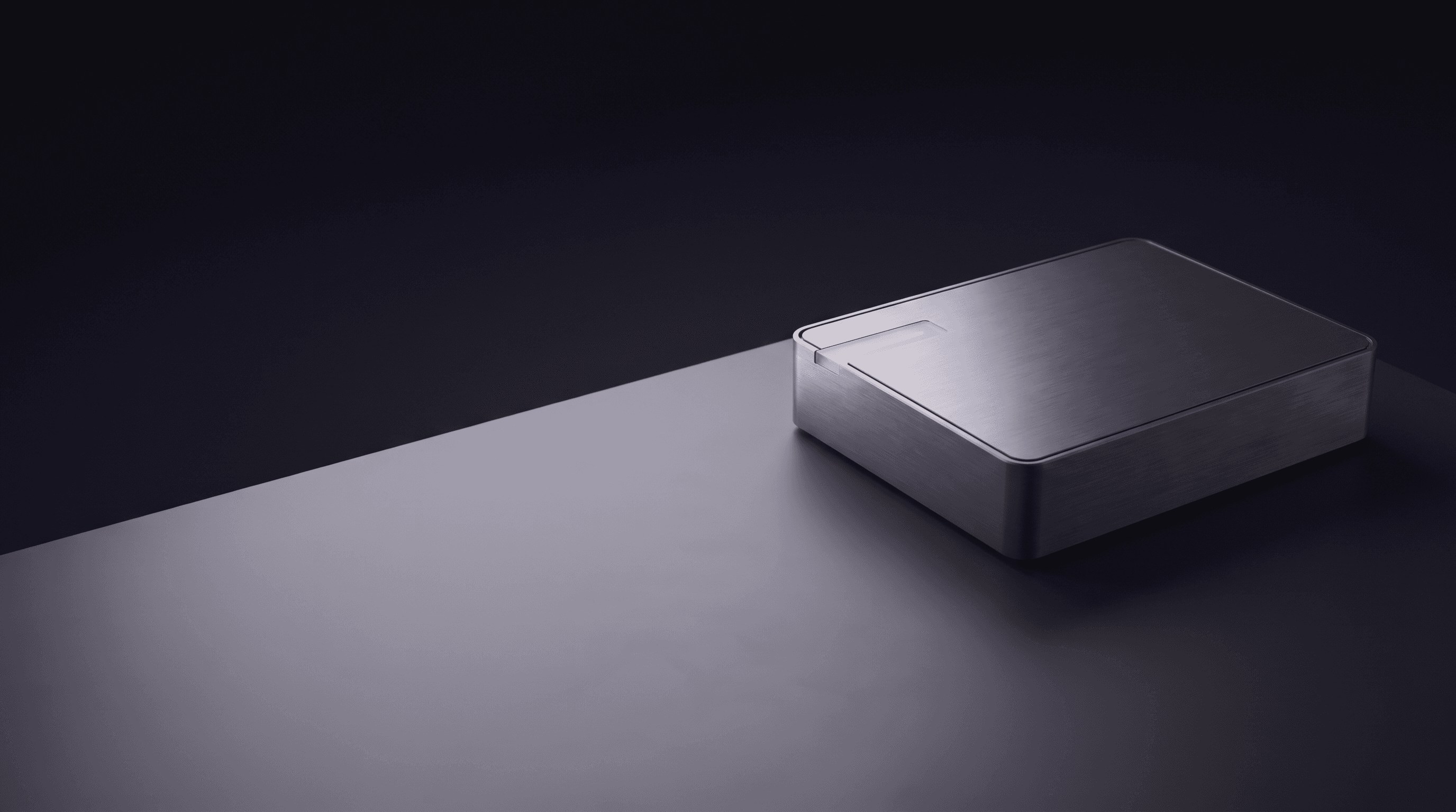 Conceptual brushed aluminium server with a lime status light